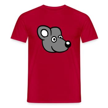 Maus Mäuschen Süße Kleine Ratte Nager Lustig Comic - Männer T-Shirt - Rot - Vorne - AI Model Male 178 dark (178cm)