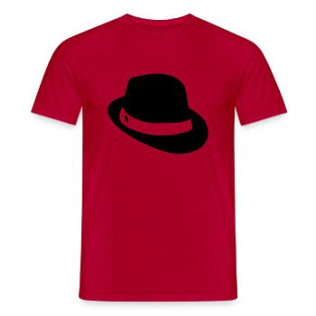 Gentleman - Hut / hat - Männer T-Shirt - Rot - Vorne - AI Model Male 178 dark (178cm)