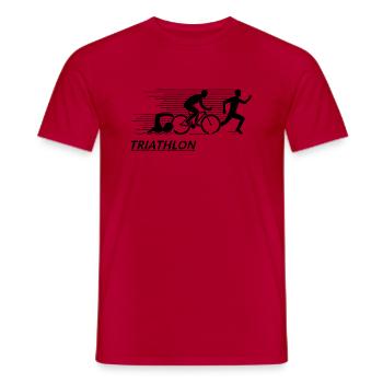 Triathlon Swim Bike Run - T-shirt homme - rouge - Devant - AI Model Male 178 dark (178cm)