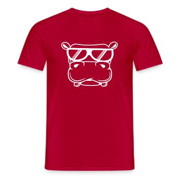 Cute Hippopotamus - Männer T-Shirt - Rot - Vorne - AI Model Male 178 dark (178cm)