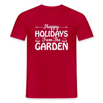 Happy Holidays from the Garden - Men's T-Shirt - red - Front - AI Model Male 178 dark (178cm)