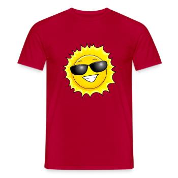 Sonne - Männer T-Shirt - Rot - Vorne - AI Model Male 178 dark (178cm)