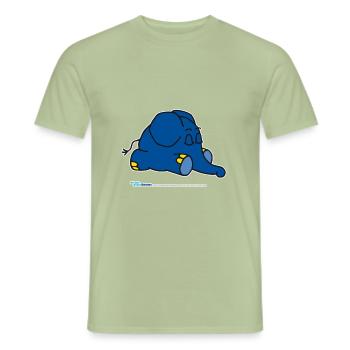 Der Elefant - schlafend - Männer T-Shirt - Sage - Vorne - AI Model Male 178 light (178cm)