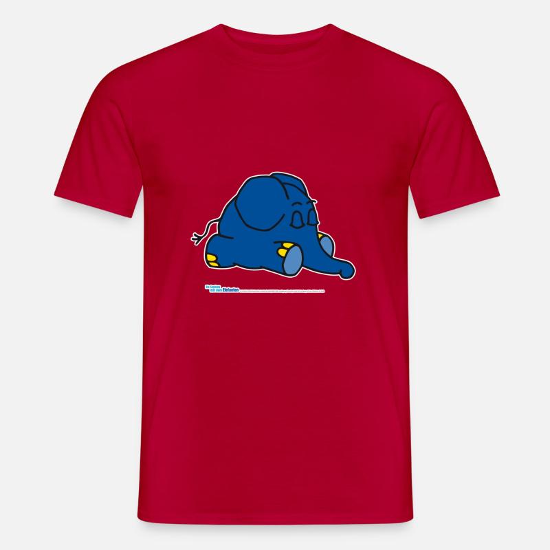 Der Elefant - schlafend - Männer T-Shirt - Rot