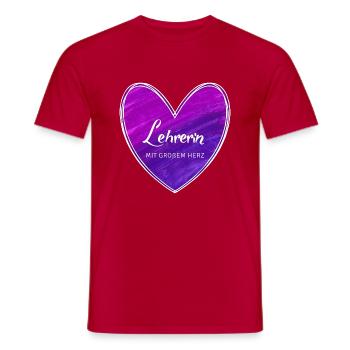 Lehrerin mit großem Herz - Männer T-Shirt - Rot - Vorne - AI Model Male 178 dark (178cm)