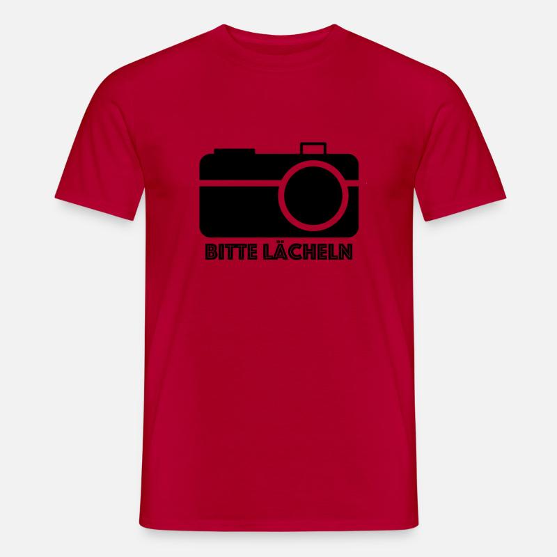 Bitte Lächeln - Männer T-Shirt - Rot