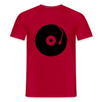 DJ Turntables Turntable record vinyl - Men's T-Shirt - red - Front - AI Model Male 178 dark (178cm)