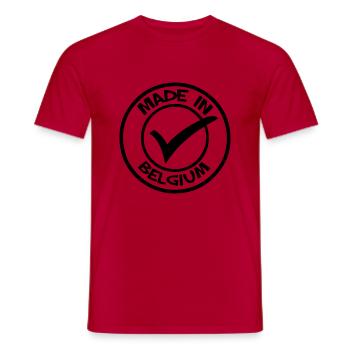 Made in BELGIUM - T-shirt homme - rouge - Devant - AI Model Male 178 dark (178cm)