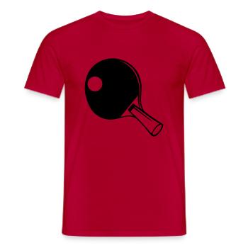 Table Tennis Bat - Men's T-Shirt - red - Front - AI Model Male 178 dark (178cm)