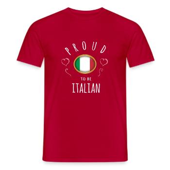 Italien Stolz Italiener Italia T Shirt Geschenk - Männer T-Shirt - Rot - Vorne - AI Model Male 178 dark (178cm)