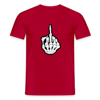 hand - Men's T-Shirt - red - Front - AI Model Male 178 dark (178cm)