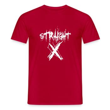 Straight X - Männer T-Shirt - Rot - Vorne - AI Model Male 178 dark (178cm)