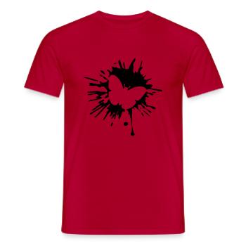 schmetterling graffiti farb klecks spritzer farbe - Männer T-Shirt - Rot - Vorne - AI Model Male 178 dark (178cm)