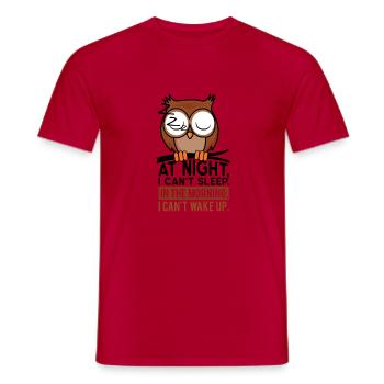Eule Nachteule Schlaf schlafen Bett Morgen Nacht - Männer T-Shirt - Rot - Vorne - AI Model Male 178 dark (178cm)