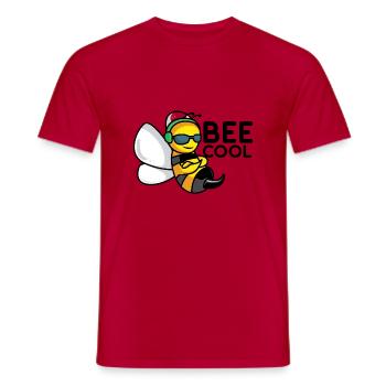Die coole Biene "BEE COOL" Geschenk - Männer T-Shirt - Rot - Vorne - AI Model Male 178 dark (178cm)