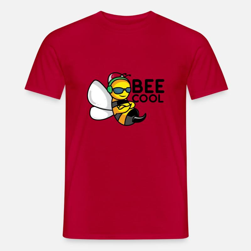 Die coole Biene "BEE COOL" Geschenk - Männer T-Shirt - Rot