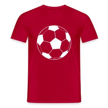 Football, Sports, Ball Sports, Monochrome, Black and White - Men's T-Shirt - red - Front - AI Model Male 178 dark (178cm)