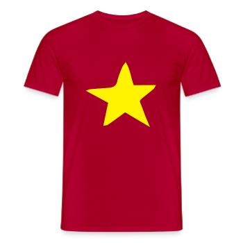 étoile simple ROUGH jaune - T-shirt homme - rouge - Devant - AI Model Male 178 dark (178cm)