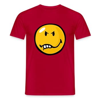 Smiley Anger Vexed - Männer T-Shirt - Rot - Vorne - AI Model Male 178 dark (178cm)