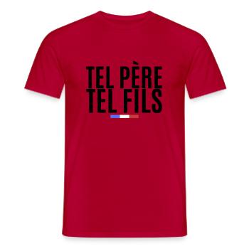 Tel père tel fils - T-shirt homme - rouge - Devant - AI Model Male 178 dark (178cm)