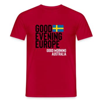 Eurovision - Männer T-Shirt - Rot - Vorne - AI Model Male 178 dark (178cm)