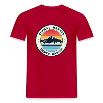 Einmal Harzer, Immer Harzer - Männer T-Shirt - Rot - Vorne - AI Model Male 178 dark (178cm)