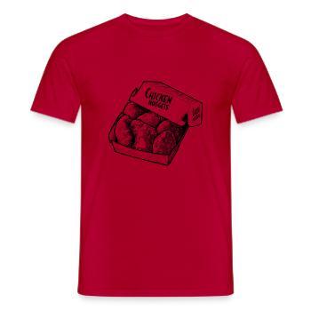 Dessin de pépites de poulet - T-shirt homme - rouge - Devant - AI Model Male 178 dark (178cm)
