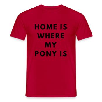 Pony Home - Männer T-Shirt - Rot - Vorne - AI Model Male 178 dark (178cm)