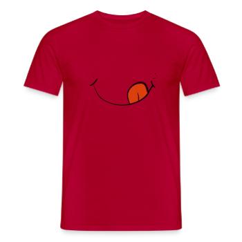 Sourire avec la langue - T-shirt homme - rouge - Devant - AI Model Male 178 dark (178cm)