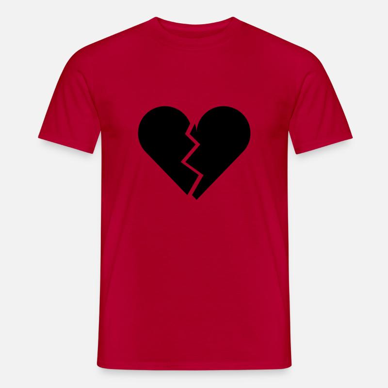złamane serce - T-shirt męski - czerwony