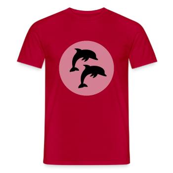 Dolphin dolphins - Men's T-Shirt - red - Front - AI Model Male 178 dark (178cm)