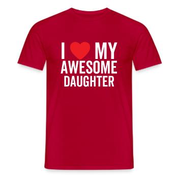 Ich liebe meine tolle Tochter - Männer T-Shirt - Rot - Vorne - AI Model Male 178 dark (178cm)