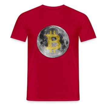 Bitcoin Lune - T-shirt homme - rouge - Devant - AI Model Male 178 dark (178cm)