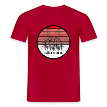 Beau logo des montagnes et du Tyrol du Sud - T-shirt homme - rouge - Devant - AI Model Male 178 dark (178cm)