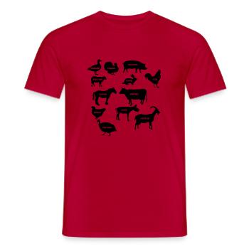 Ferme 05 - T-shirt homme - rouge - Devant - AI Model Male 178 dark (178cm)