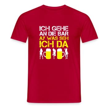 Lustiges Mallorca ICH GEHE AN DIE BAR, Bier Frauen - Männer T-Shirt - Rot - Vorne - AI Model Male 178 dark (178cm)