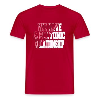 space travel present happy conspiracy earth - Männer T-Shirt - Rot - Vorne - AI Model Male 178 dark (178cm)