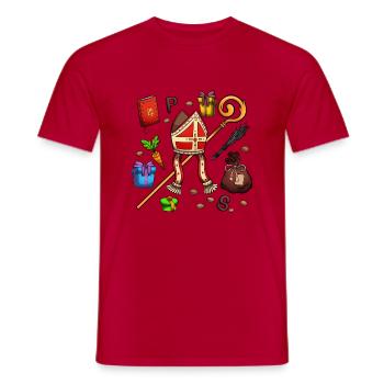 Éléments de Saint-Nicolas - T-shirt homme - rouge - Devant - AI Model Male 178 dark (178cm)