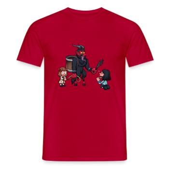 Krampus bestraft Kinder - Männer T-Shirt - Rot - Vorne - AI Model Male 178 dark (178cm)