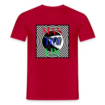 Mandoline mit konzentrischen Kreisen - MAN DO LIN - Männer T-Shirt - Rot - Vorne - AI Model Male 178 dark (178cm)