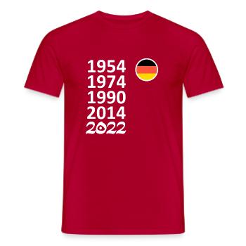 WM, 2022, Fußball, Deutschland - Männer T-Shirt - Rot - Vorne - AI Model Male 178 dark (178cm)