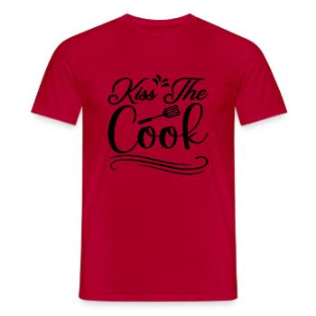 Kiss the Cook - Men's T-Shirt - red - Front - AI Model Male 178 dark (178cm)