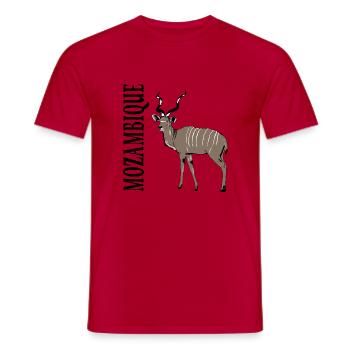 Mozambique - Kudu Antelope - Safari - Africa - Men's T-Shirt - red - Front - AI Model Male 178 dark (178cm)