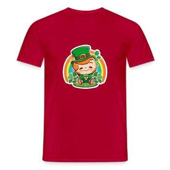 Saint Patrick's Day Holiday Sticker - Men's T-Shirt - red - Front - AI Model Male 178 dark (178cm)