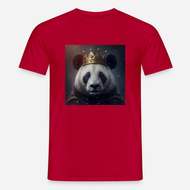 PANDA mit KRONE, KÖNIG, moderne Kunst, Design - Männer T-Shirt - Rot
