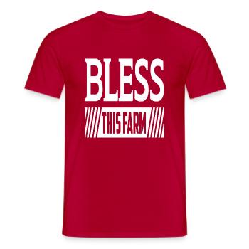 Bless This Farm - Männer T-Shirt - Rot - Vorne - AI Model Male 178 dark (178cm)