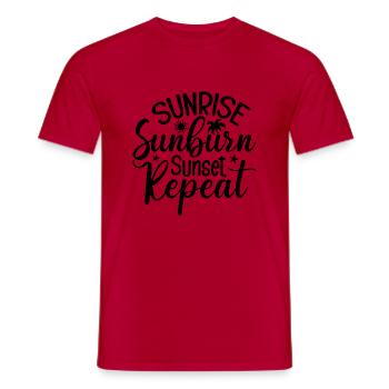 Sunrise Sunburn Sunset Repeat - Männer T-Shirt - Rot - Vorne - AI Model Male 178 dark (178cm)