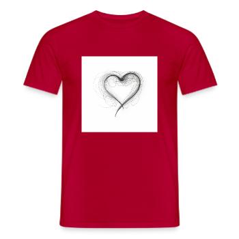 romantisches geschwungenes Herz für Valetninstag - Männer T-Shirt - Rot - Vorne - AI Model Male 178 dark (178cm)