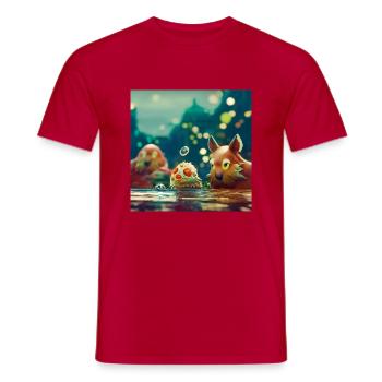 Animafun - T-shirt homme - rouge - Devant - AI Model Male 178 dark (178cm)