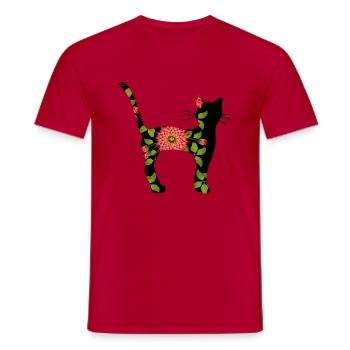 Chat - T-shirt homme - rouge - Devant - AI Model Male 178 dark (178cm)